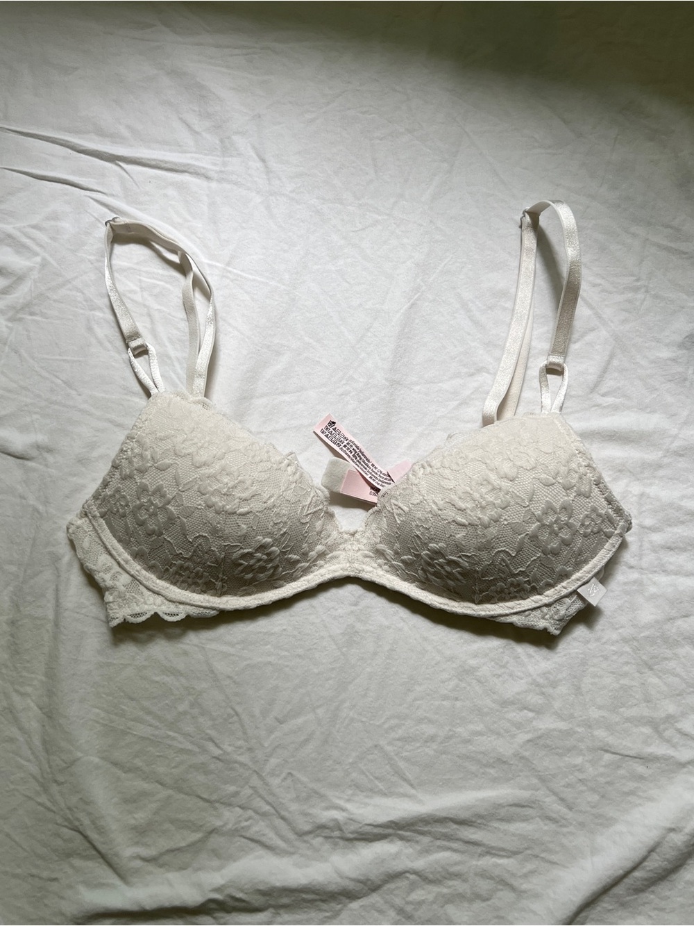 Victoria's Secret Wireless White Lace Push-Up Bra